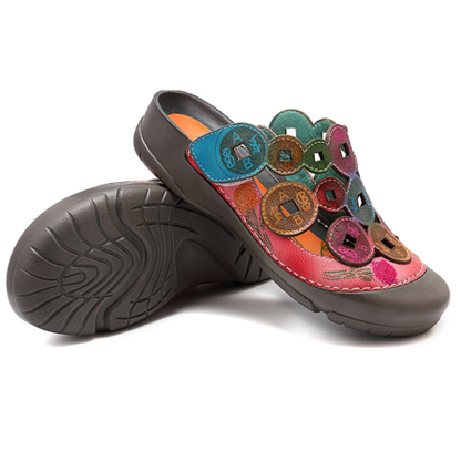 Circle Patchwork Boho Clogs