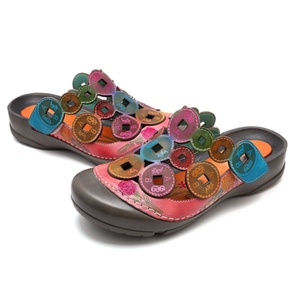 Circle Patchwork Boho Clogs