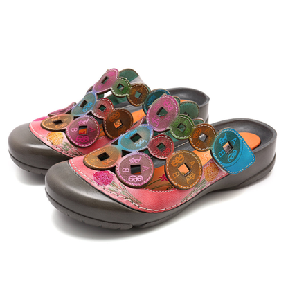 Circle Patchwork Boho Clogs