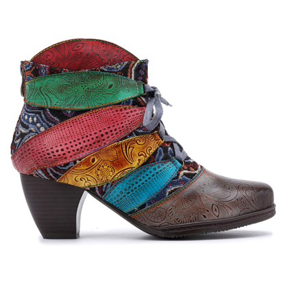 Boho Patchwork Ankle Boots