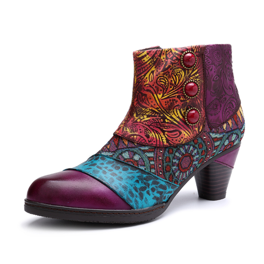 Embossed Pattern Boho Boots