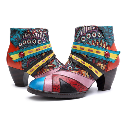 Global Tapestry Ankle Boots