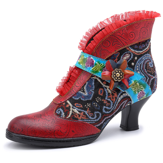 Boho Flare Embroidered Boots