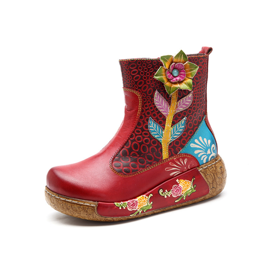 Floral Folk Art Boho Boots